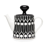 Feathers Black/White - Porcelain Teapot