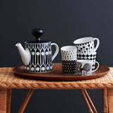 Feathers Black/White - Porcelain Teapot
