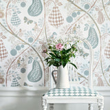 Fruit Garden White/Pastel - Wallpaper