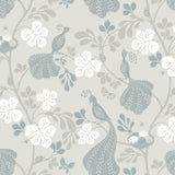 Night Birds Ebony/Blue - Wallpaper