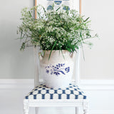 Capri Ivory/Blue - Linen fabric