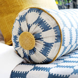 Capri Ivory/Blue - Linen fabric