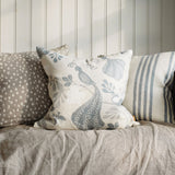 Night birds Ivory/ Dusty Blue - Cushion cover 40x40 cm