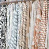 Sakura Spring Dusty Blue/Ivory - Linen fabric