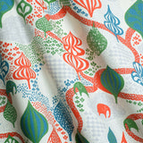 Saga Forest Whit/ Red - Cotton fabric
