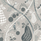Fruit Garden Mid Grey - Wallpaper