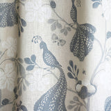 Night Birds Ivory/Dusty Blue - Linen fabric