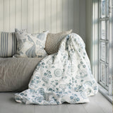 Night birds Ivory/ Dusty Blue - Cushion cover 40x40 cm