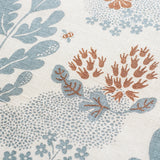 May Ivory/Dusty Blue/Terra - Linen Fabric