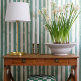 Wicked Stripe Soft Green - Linen fabric