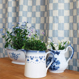 Karin Dusty Blue/Sand - Linen fabric