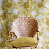 Night Birds Sunny Yellow - Linen fabric