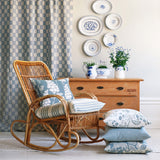 Karin Dusty Blue/Sand - Linen fabric