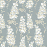 Flora Dusty Blue /Ivory - Linen fabric