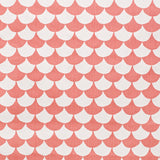 Big Waves White/Coral - Cotton fabric