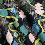 Saga forest Black/Multi - Cotton Fabric Swatch A6