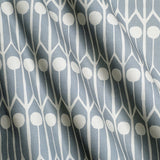 Feathers Dusty Blue/White - Linen Fabric Swatch A6