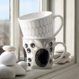 Plum Grey/Black - Large Porcelain Mug