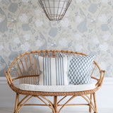 Gustav Ivory/Dusty Blue - Linen fabric