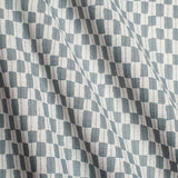 Gustav Ivory/Dusty Blue - Linen fabric