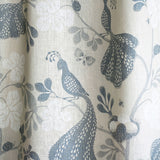 Night birds Enoby/Blue - Linen Fabric Swatch A6