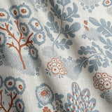 May Ebony/Dusty Blue/Terra - Linen Fabric Swatch A6