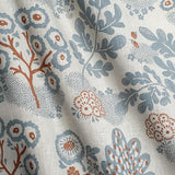 May Ivory/Dusty Blue/Terra - Linen Fabric