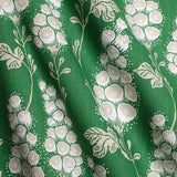 Flora Deep Green/Ebony - Linen Fabric Swatch A6