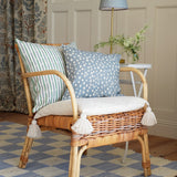 Sakura Spring Dusty Blue/Ivory - Linen fabric