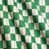 Karin Deep Green/Sand - Linen fabric