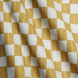 Linen Fabric -Karin -Mustard/Sand Swatch A5