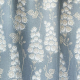 Flora Dusty Blue/Ebony - Linen Fabric Swatch A6