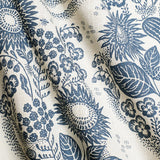 September Sand/Blue - Linen Fabric Swatch A6