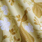 Night Birds Sunny Yellow - Linen fabric
