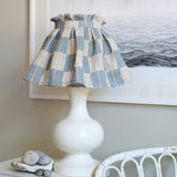 Karin Dusty Blue/Sand - Linen fabric