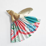 Handcrafted Studio work – Decoration bird White/Red