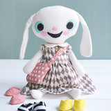 Doll Clothes Linen Harlequin Dress