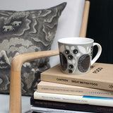 Plum Grey/Black - Large Porcelain Mug