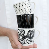 Net White/Black - Small Porcelain Mug