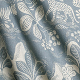 Wild at heart Dusty Blue/Ivory- Linen fabric