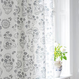 Midsummer White/ Dusty blue - Linen fabric