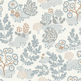 May Ebony/Dusty Blue/Terra - Linen Fabric