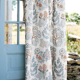 May Ebony/Dusty Blue/Terra - Linen Fabric