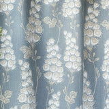 Flora Dusty Blue /Ivory - Linen fabric