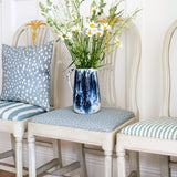 Sakura Spring Dusty Blue/Ivory - Linen fabric