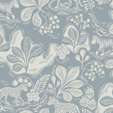 Wild at heart Dusty Blue/Ebony - Linen fabric