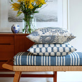 Fields Blue/Ivory - 265g Linen fabric