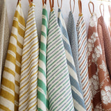 Wicked Stripe Soft Green - Linen fabric