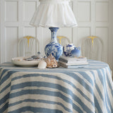Wicked Stripe Dusty Blue - Linen fabric