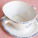 Antique Swedish oval Flintware Sauce pot